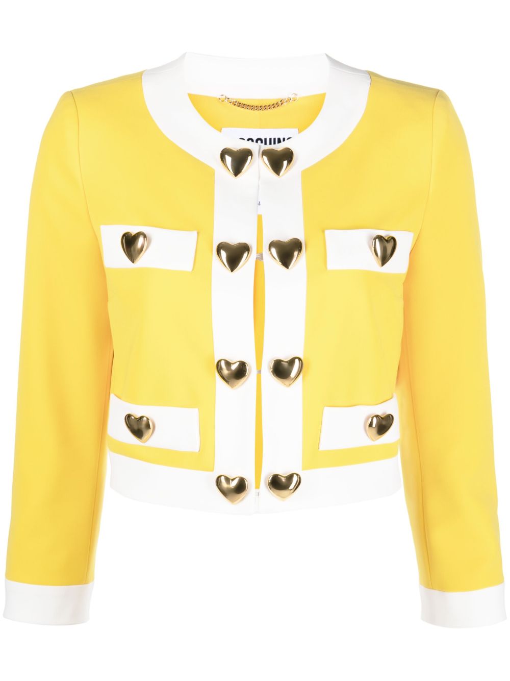 Moschino 爱心贴花短款夹克 - 黄色