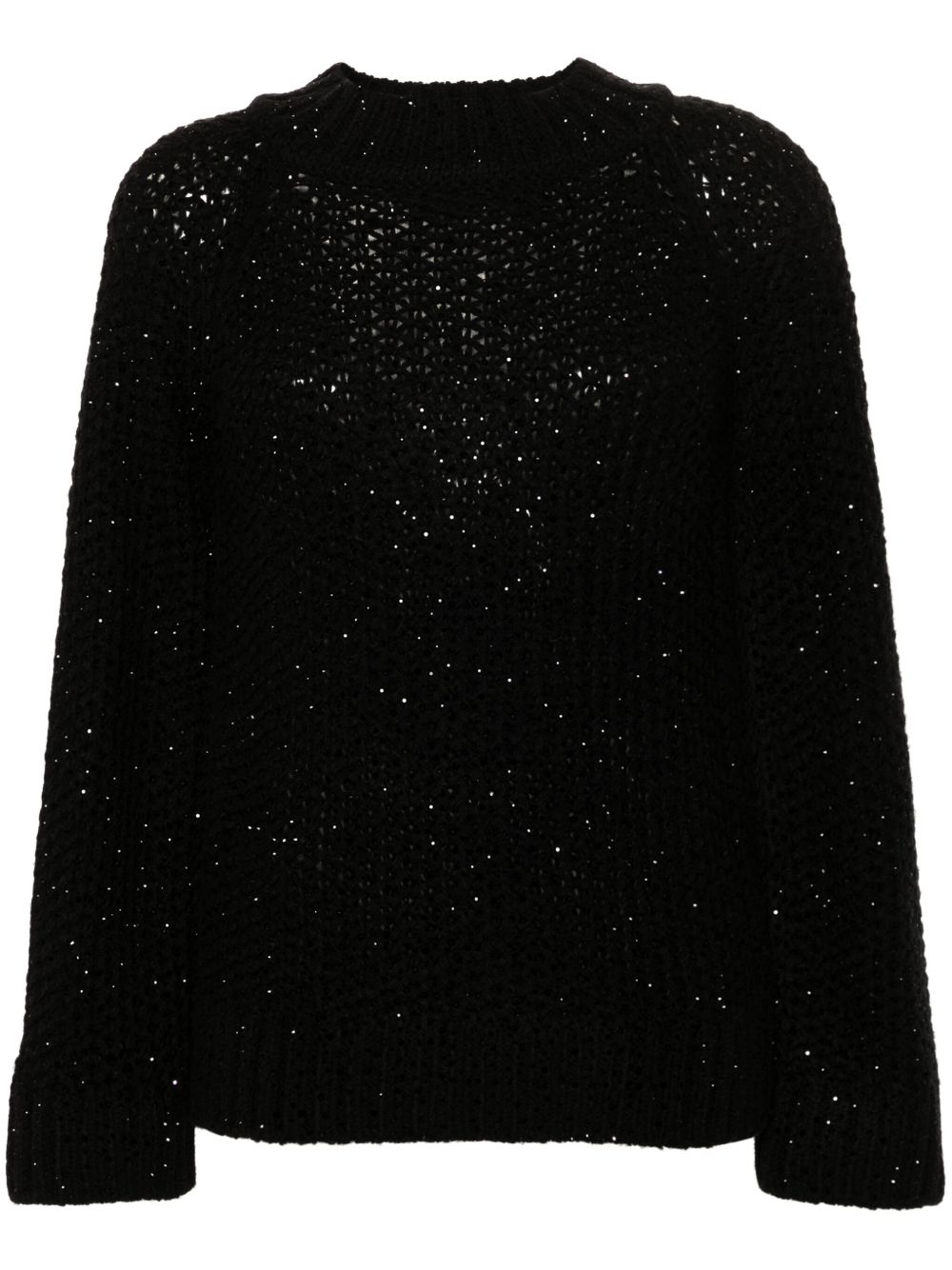 Ermanno Scervino 晶饰毛衣 - 黑色