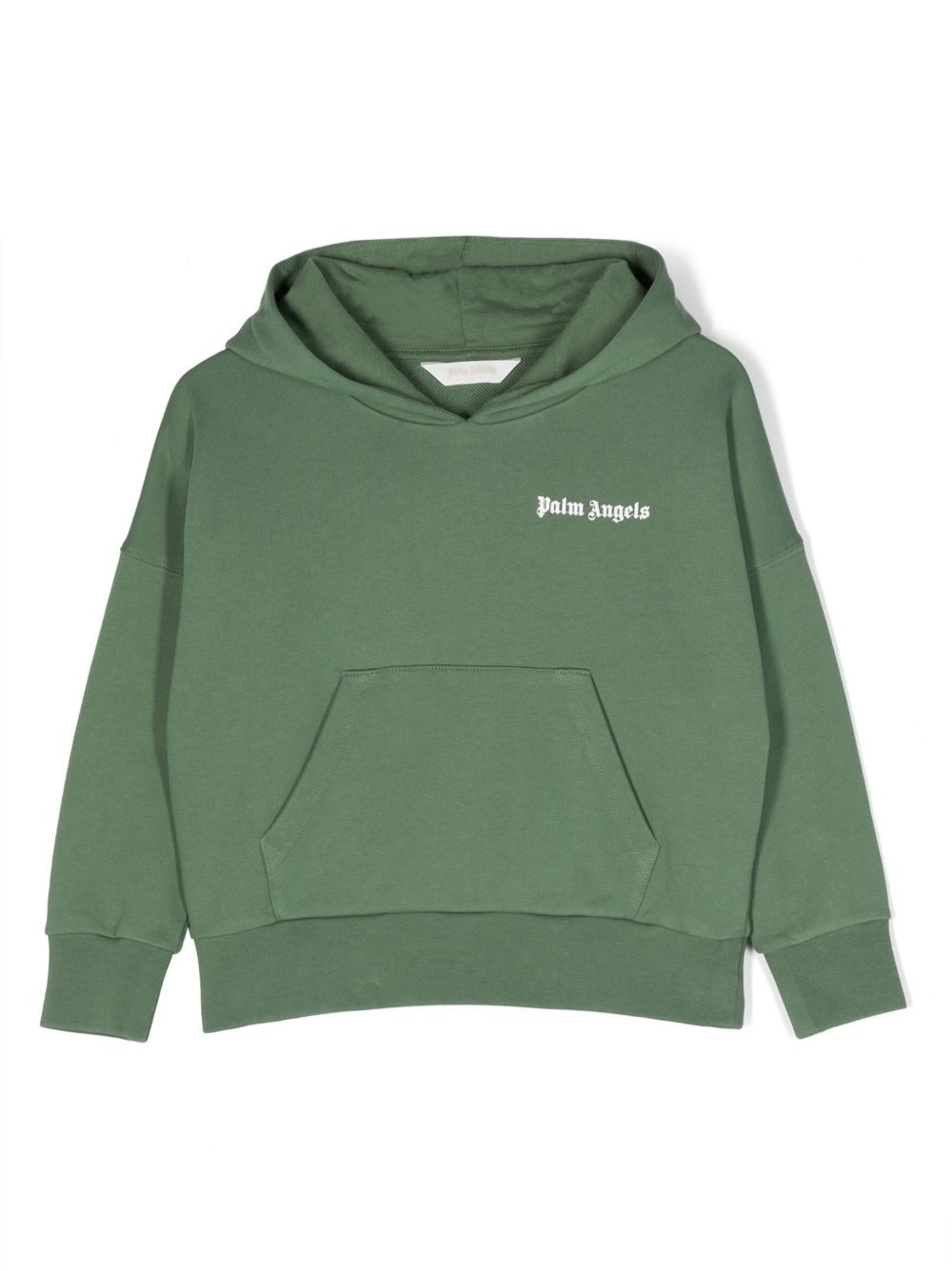 Palm Angels Kids logo印花连帽衫 - 绿色