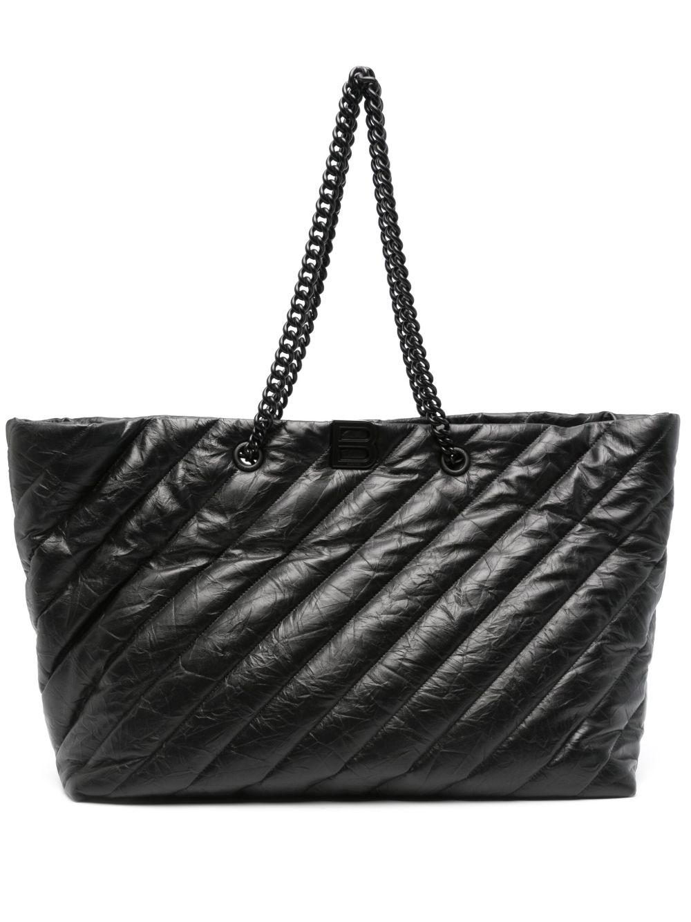 Balenciaga Crush 绗缝大号托特包 - 黑色