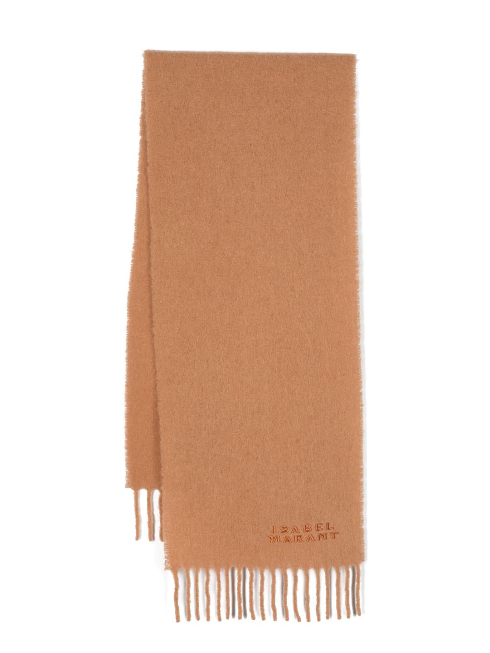 ISABEL MARANT Firny 刺绣logo围巾 - 褐色