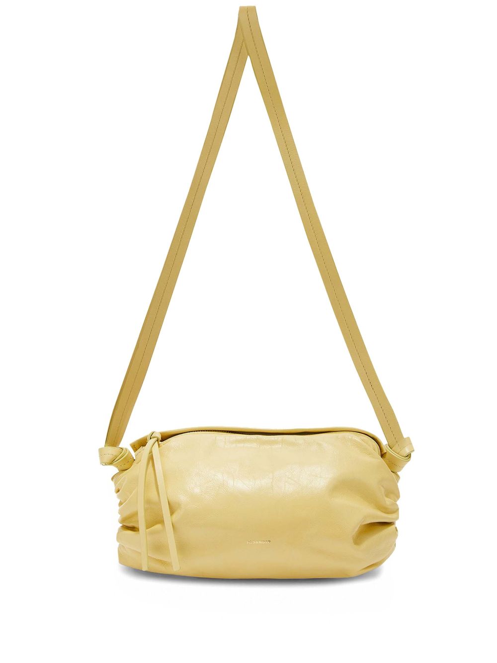 Jil Sander logo字母皮质小号斜挎包 - 黄色