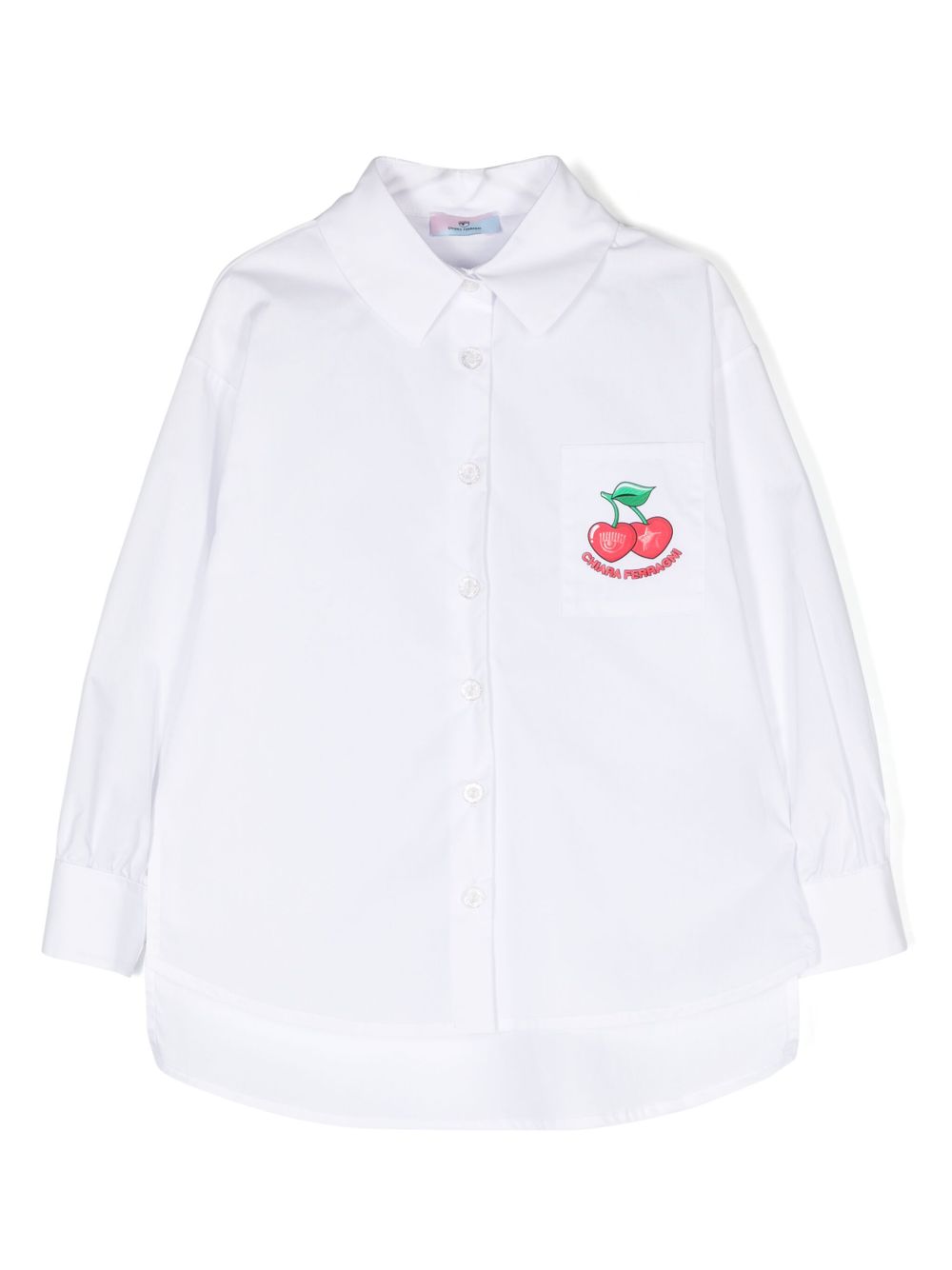 Chiara Ferragni Kids logo印花府绸衬衫 - 白色