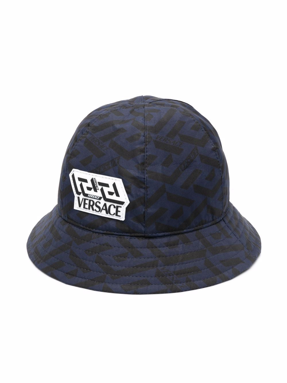 Versace Kids 标贴渔夫帽 - 蓝色