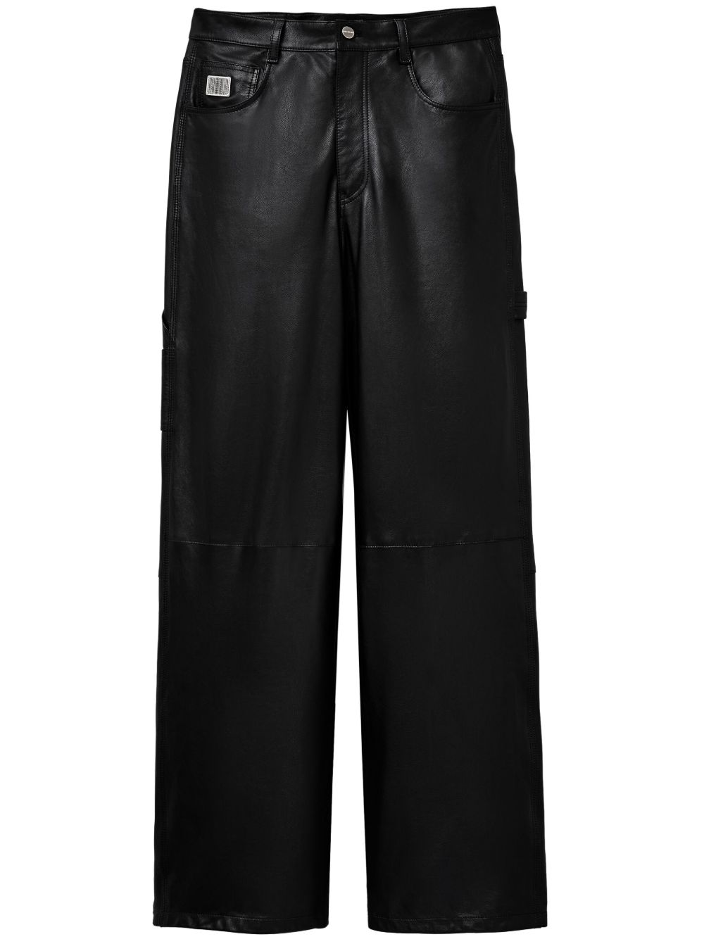 Marc Jacobs 皮质阔腿裤 - 黑色