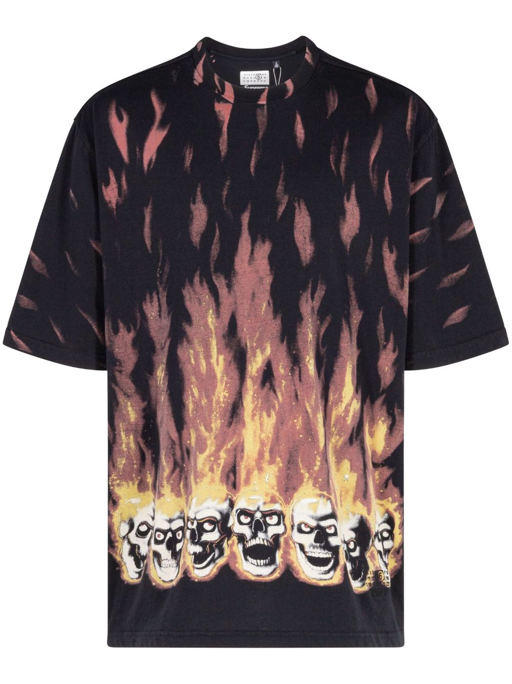 Supreme x MM6 Maison Margiela 火焰印花T恤 - 黑色