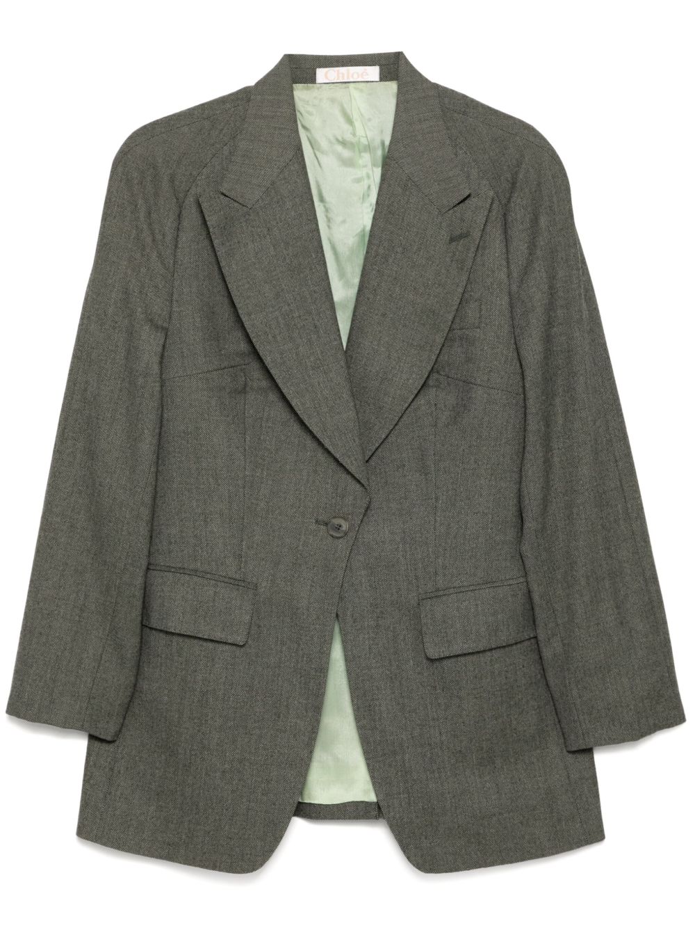 Chloé Pre-Owned 插肩式长袖单排扣夹克（典藏款） - 绿色