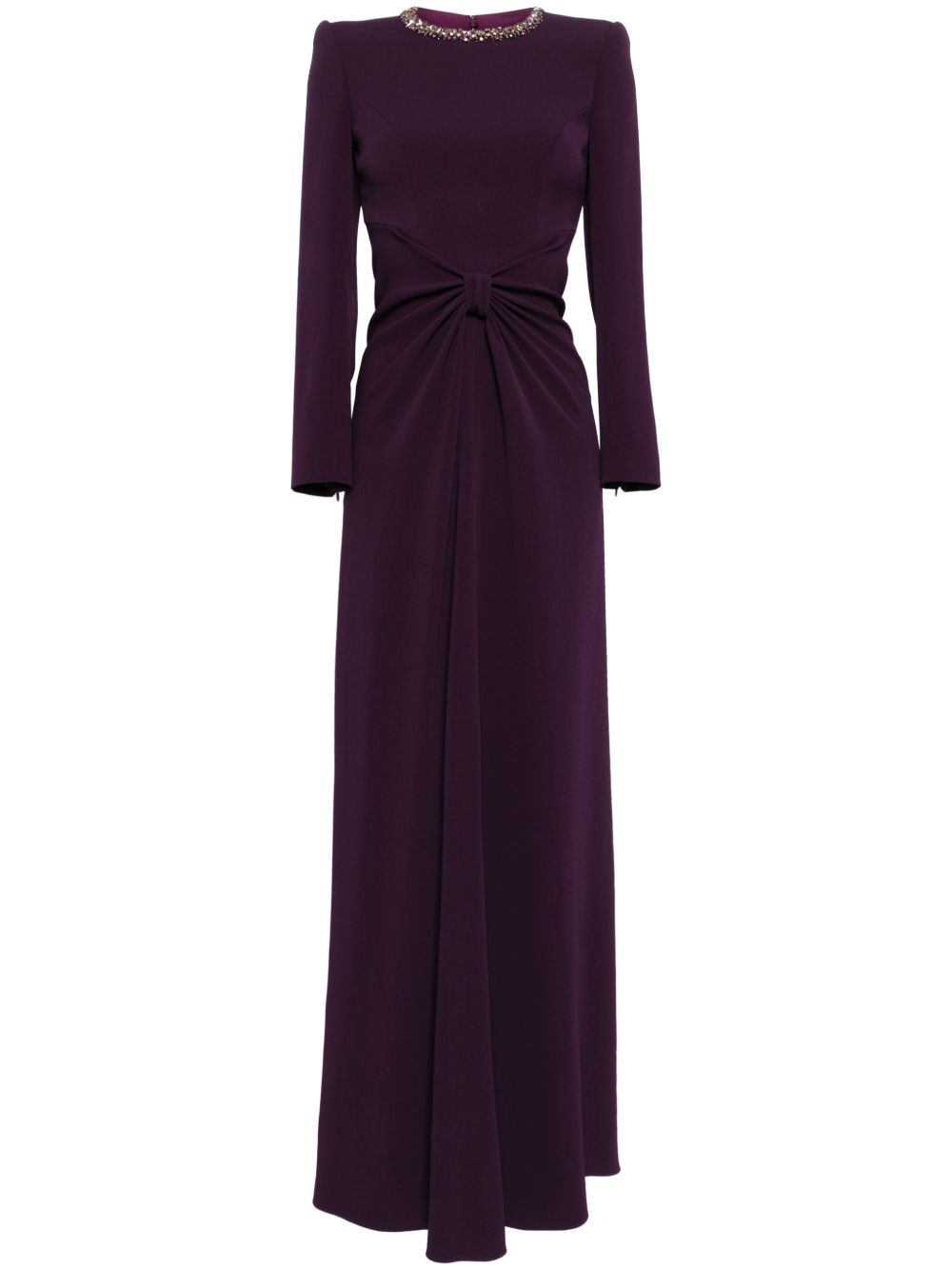 Jenny Packham Sunday 晶饰绉纱礼服 - 紫色