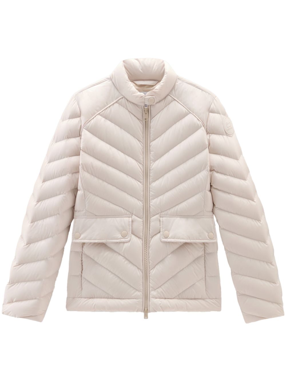 Woolrich logo贴花人字纹图案蓬松夹克 - 中性色