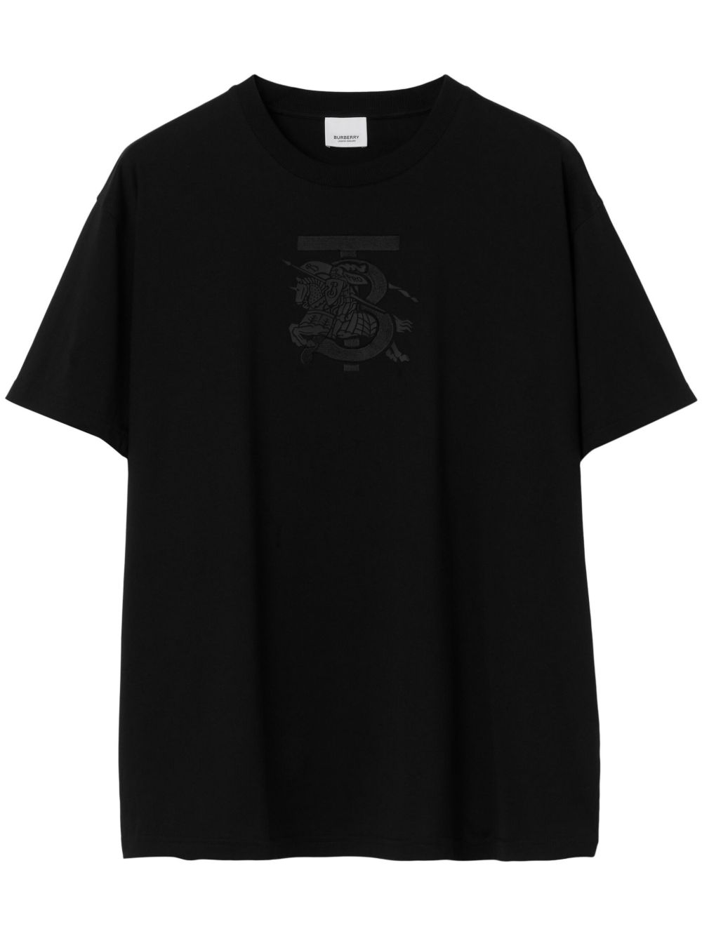 Burberry EKD 经典logo刺绣T恤 - 黑色