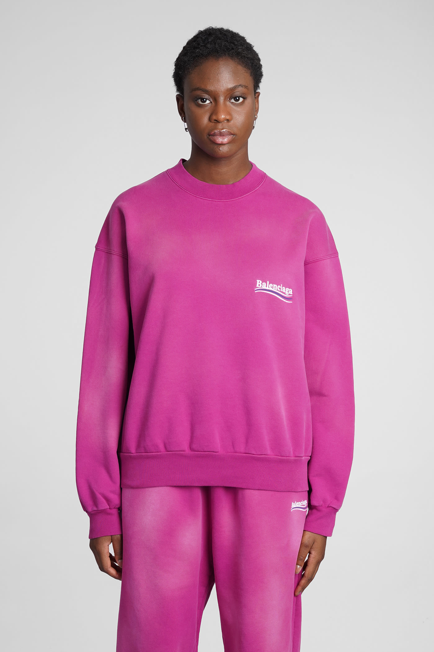 Balenciaga玫瑰粉色棉质运动衫