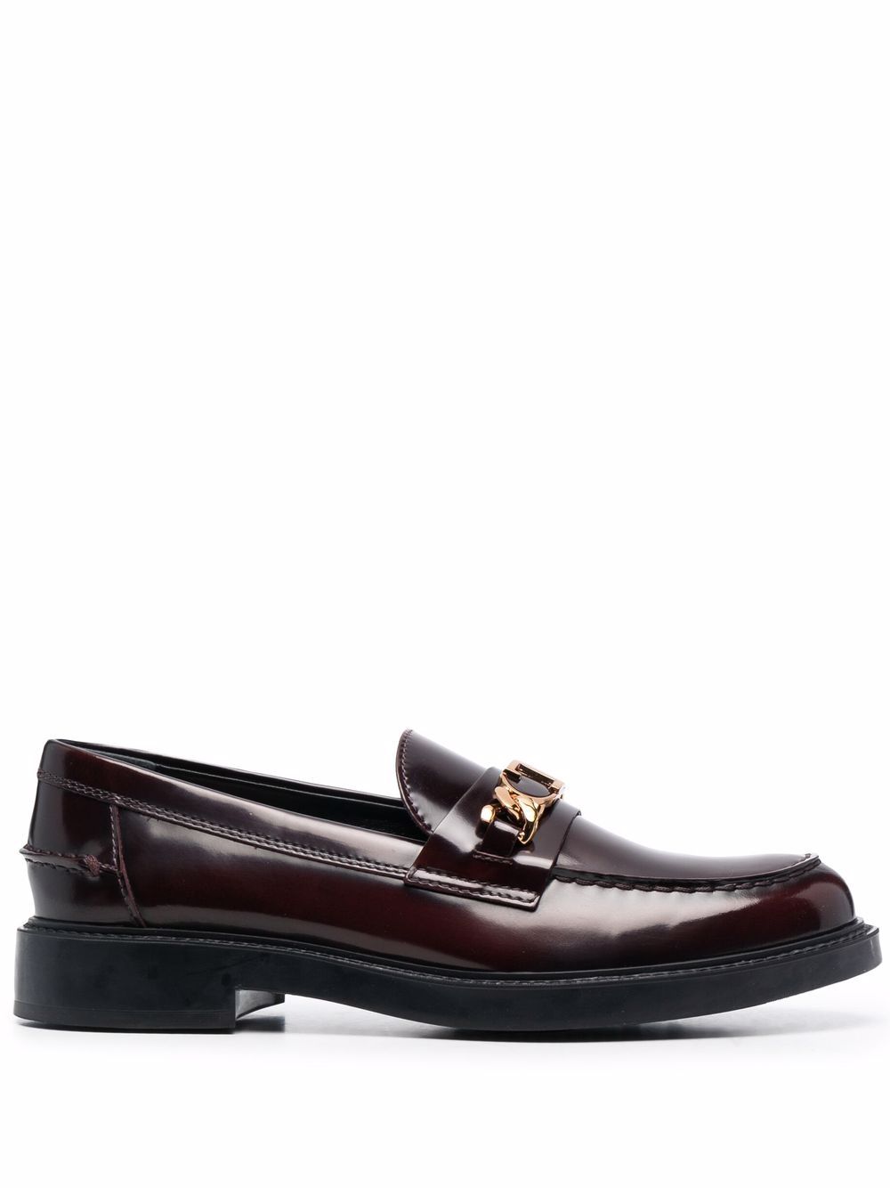 Tod's logo标牌皮质乐福鞋 - 红色