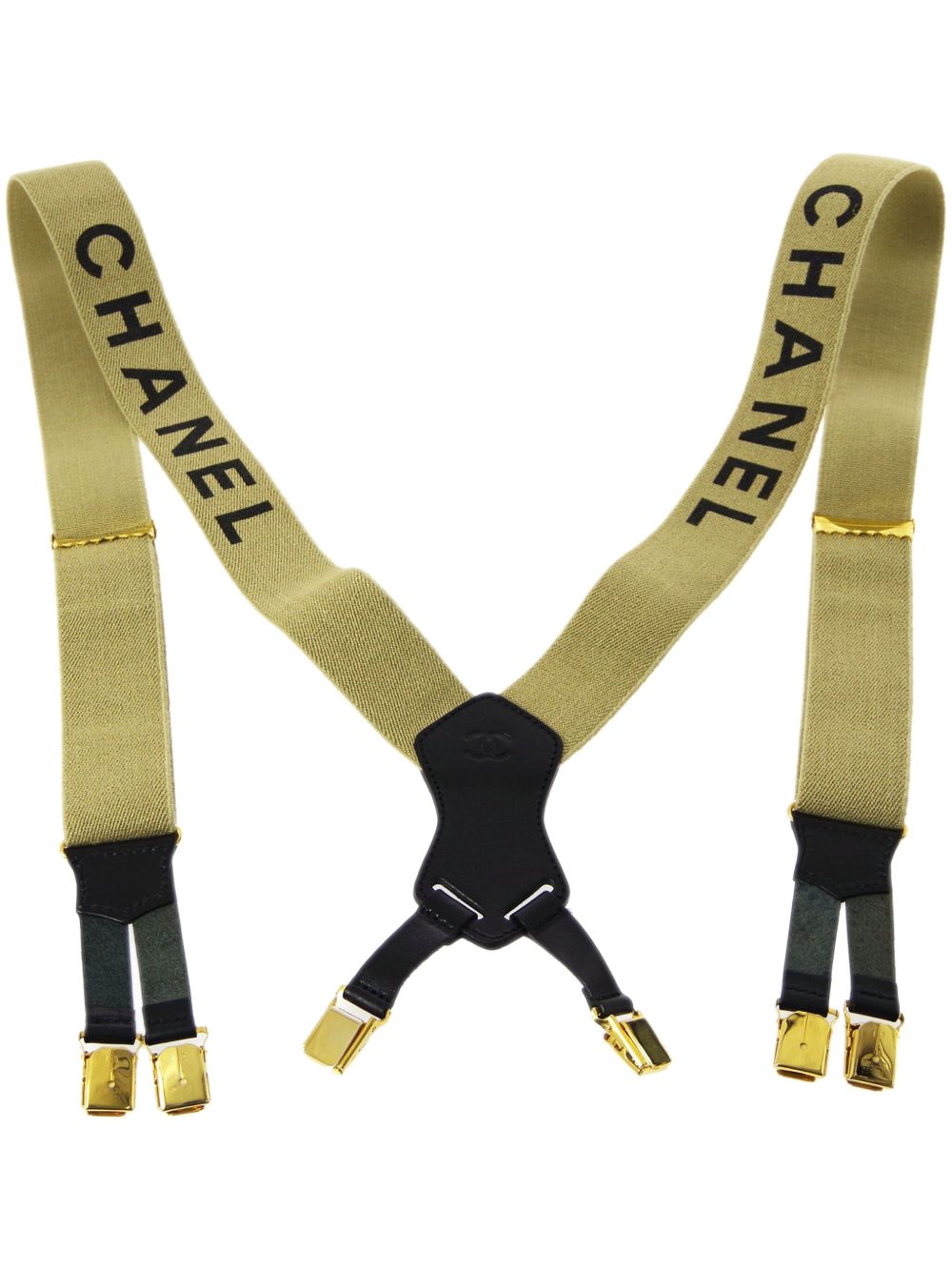 CHANEL Pre-Owned logo印花背带（1990年典藏款） - 中性色