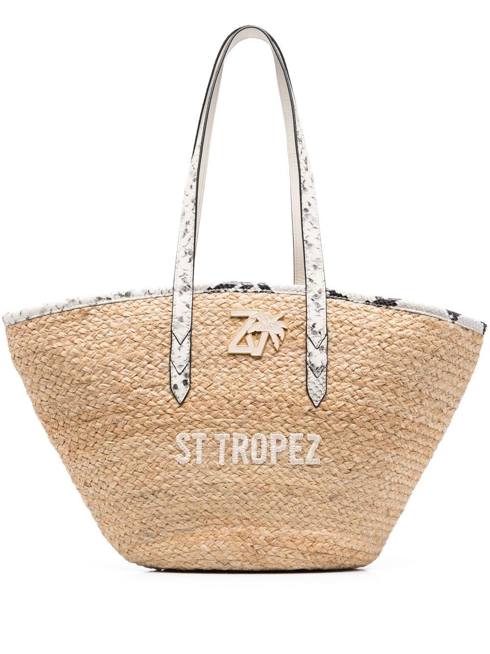 Zadig&Voltaire 刺绣logo托特包 - 褐色
