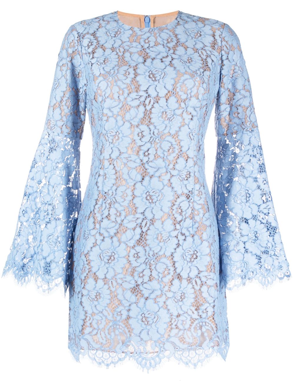 Michael Kors Collection 花卉凸纹蕾丝迷你连衣裙 - 蓝色
