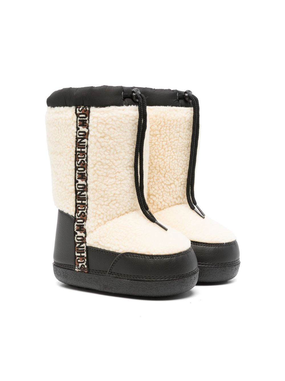 Moschino Kids 人造皮毛一体雪靴 - 中性色