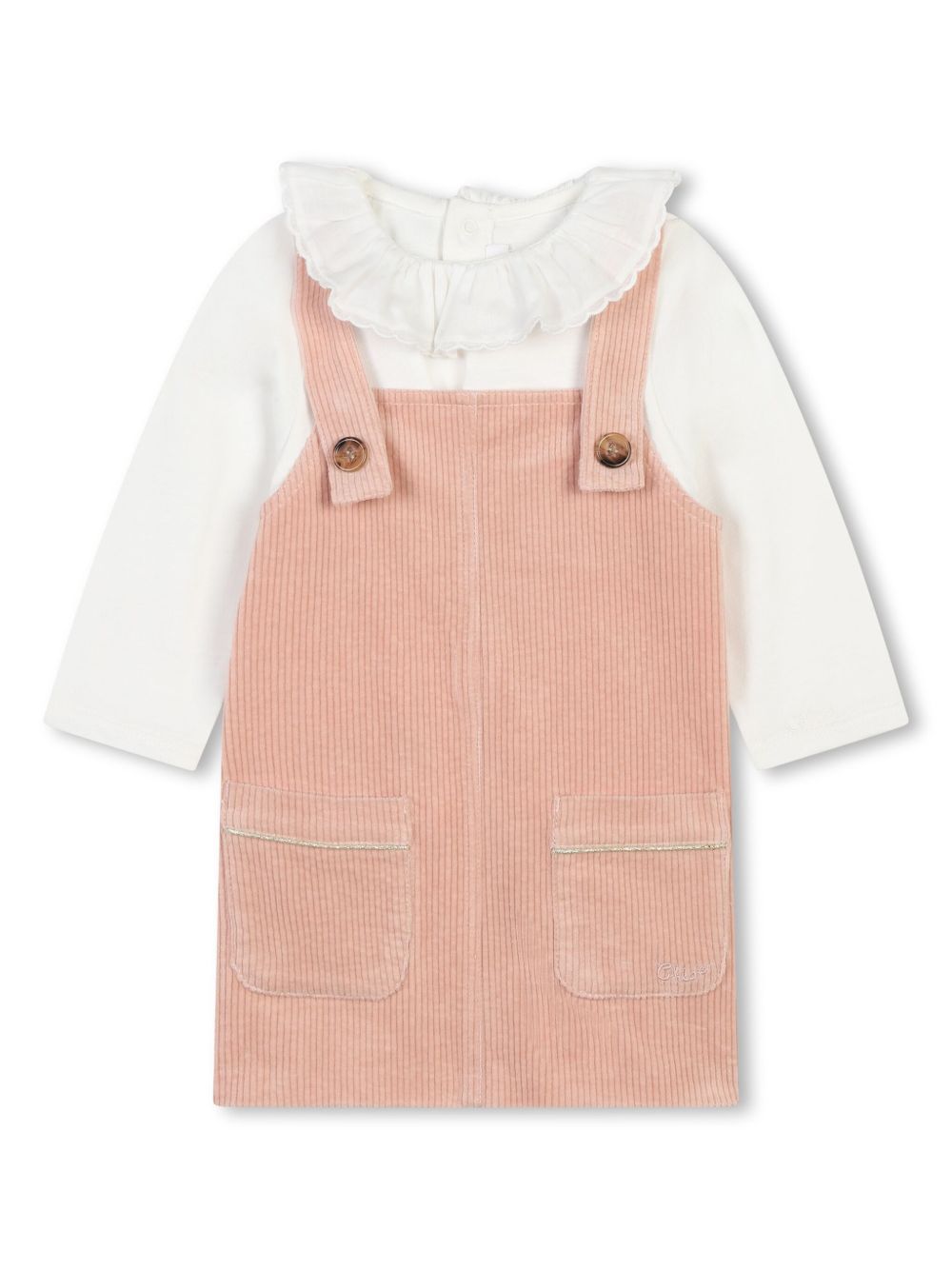 Chloé Kids 棉连衣裙套装 - 粉色
