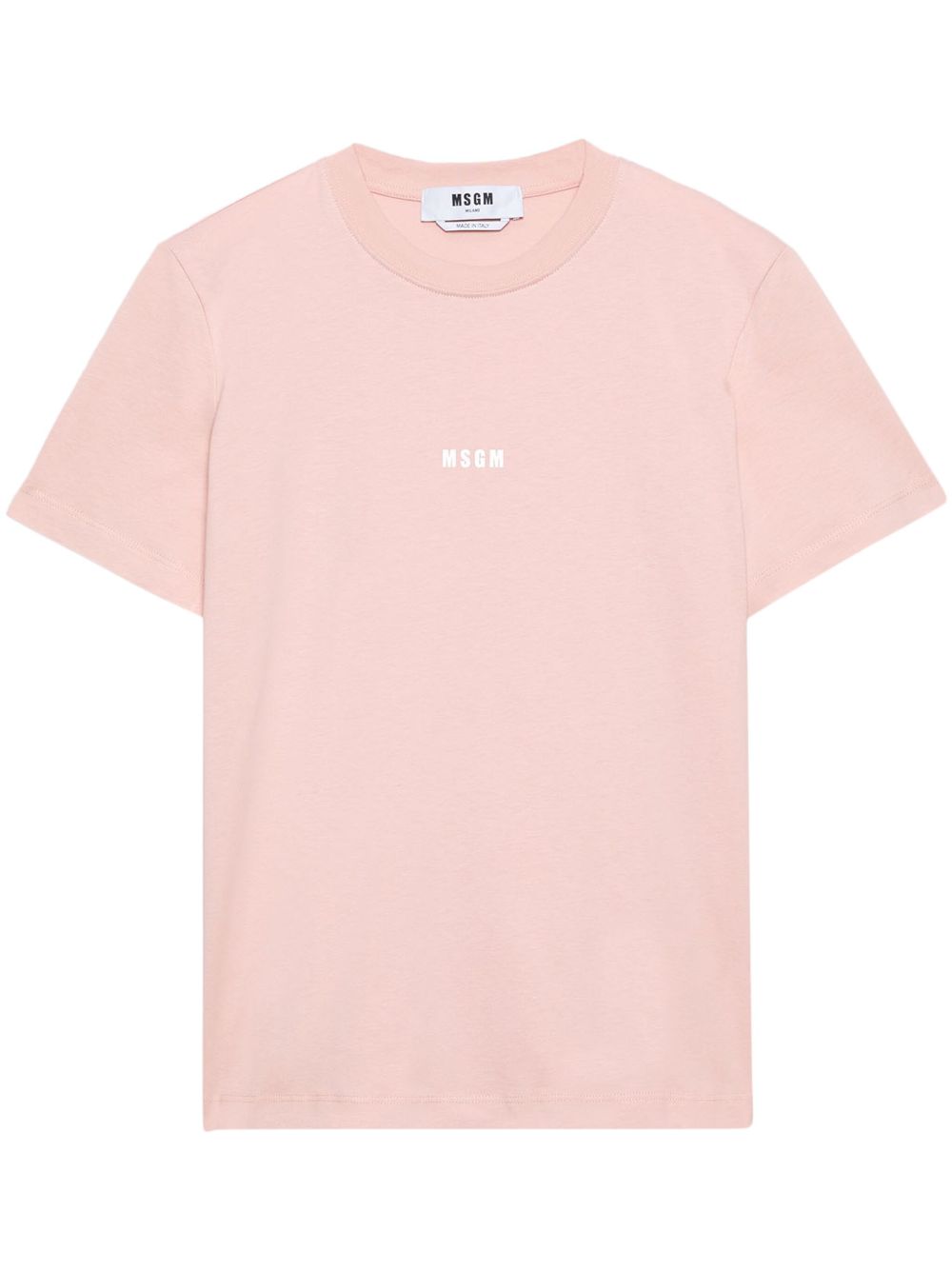 MSGM logo印花棉T恤 - 粉色