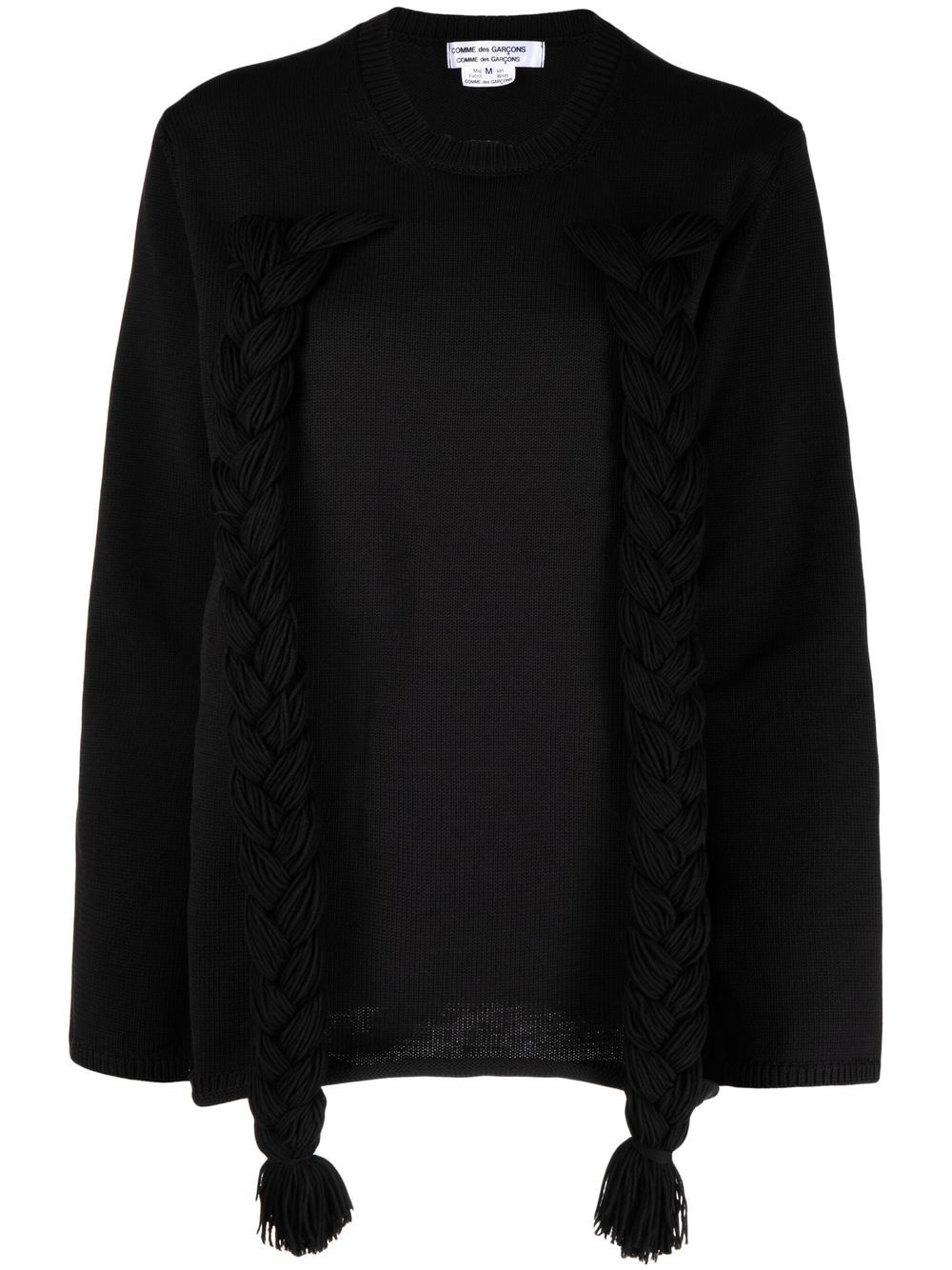 Comme Des Garçons Comme Des Garçons 麻辫细节长袖毛衣 - 黑色