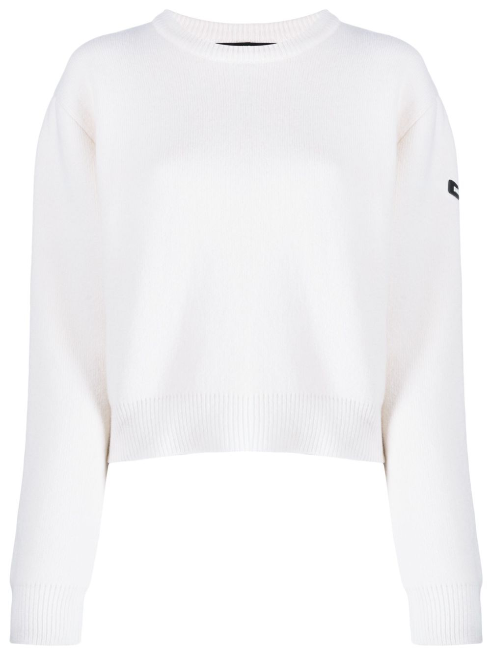 Balenciaga 标贴弹性羊毛毛衣 - 白色