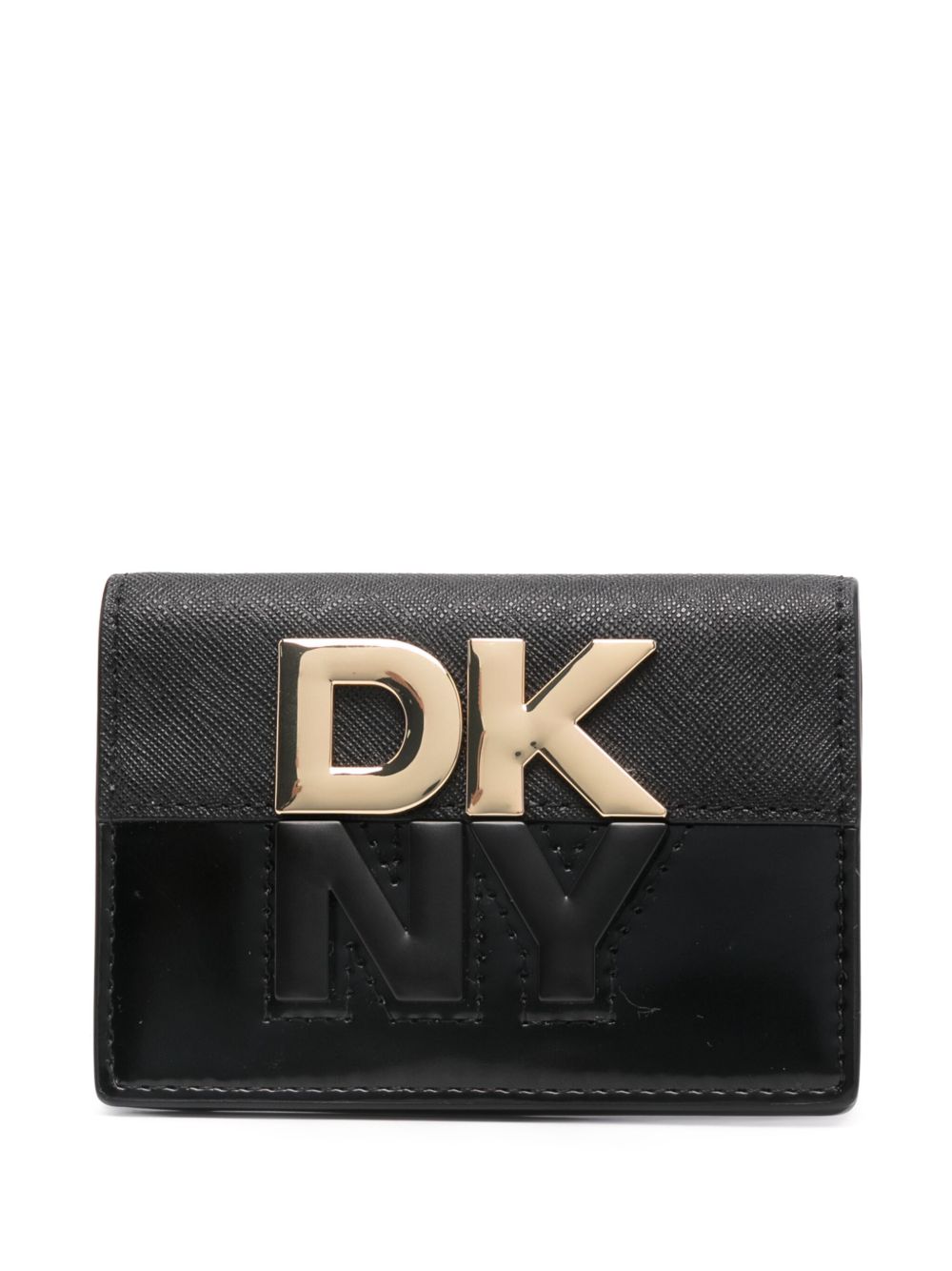 DKNY logo标牌对折钱包 - 黑色