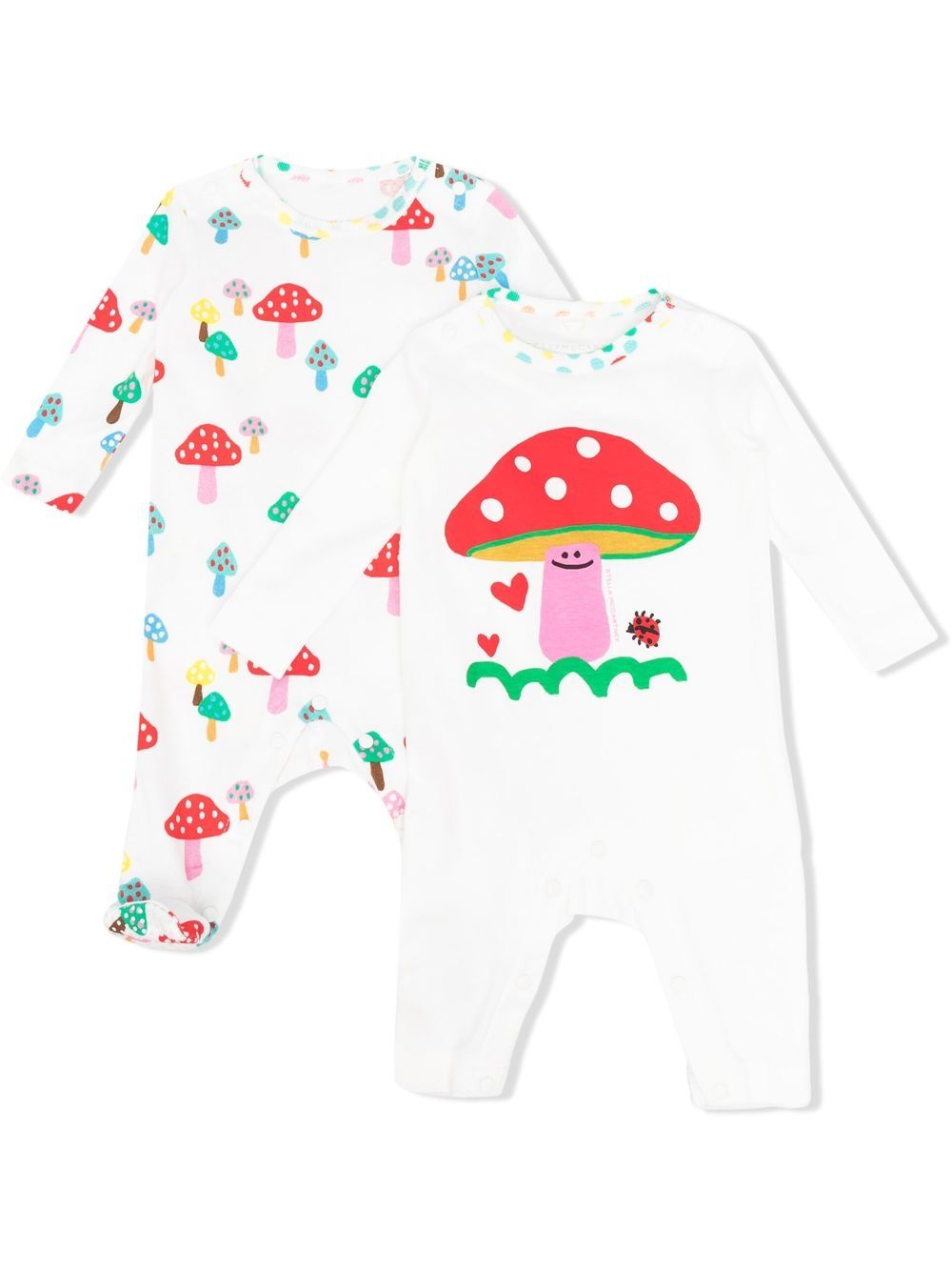 Stella McCartney Kids 斯特拉·麦卡特尼 棉连体睡衣（两件装） - 白色
