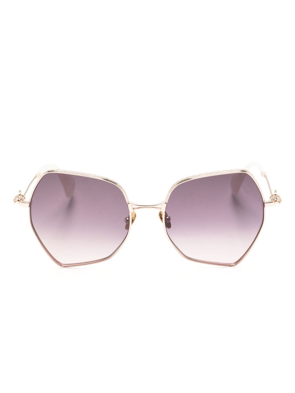 Vivienne Westwood Hardware 土星六角形框太阳眼镜 - 金色