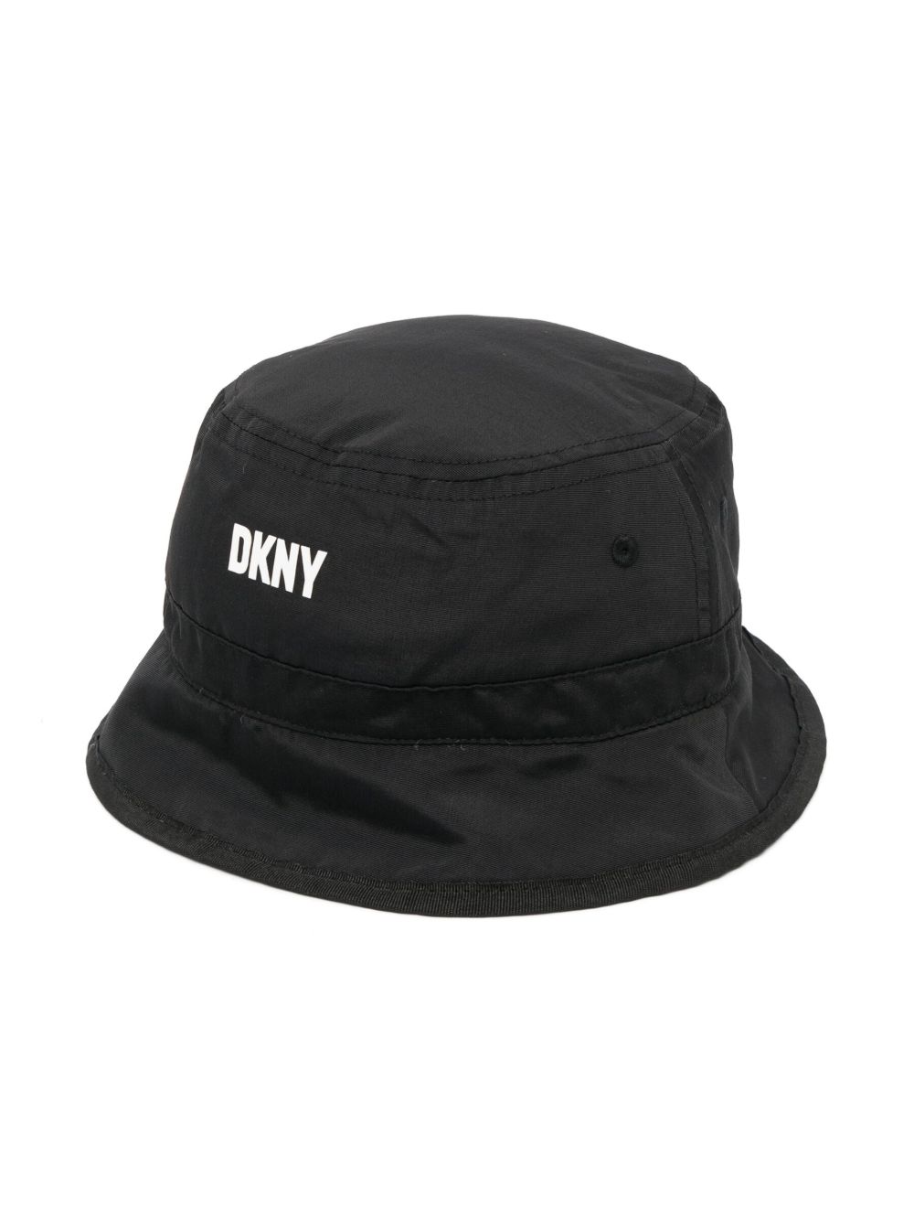 Dkny Kids logo印花双面渔夫帽 - 黑色
