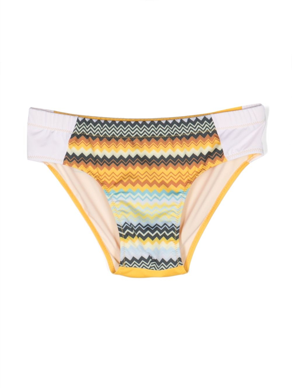 Missoni Kids 图案印花泳裤 - 黄色