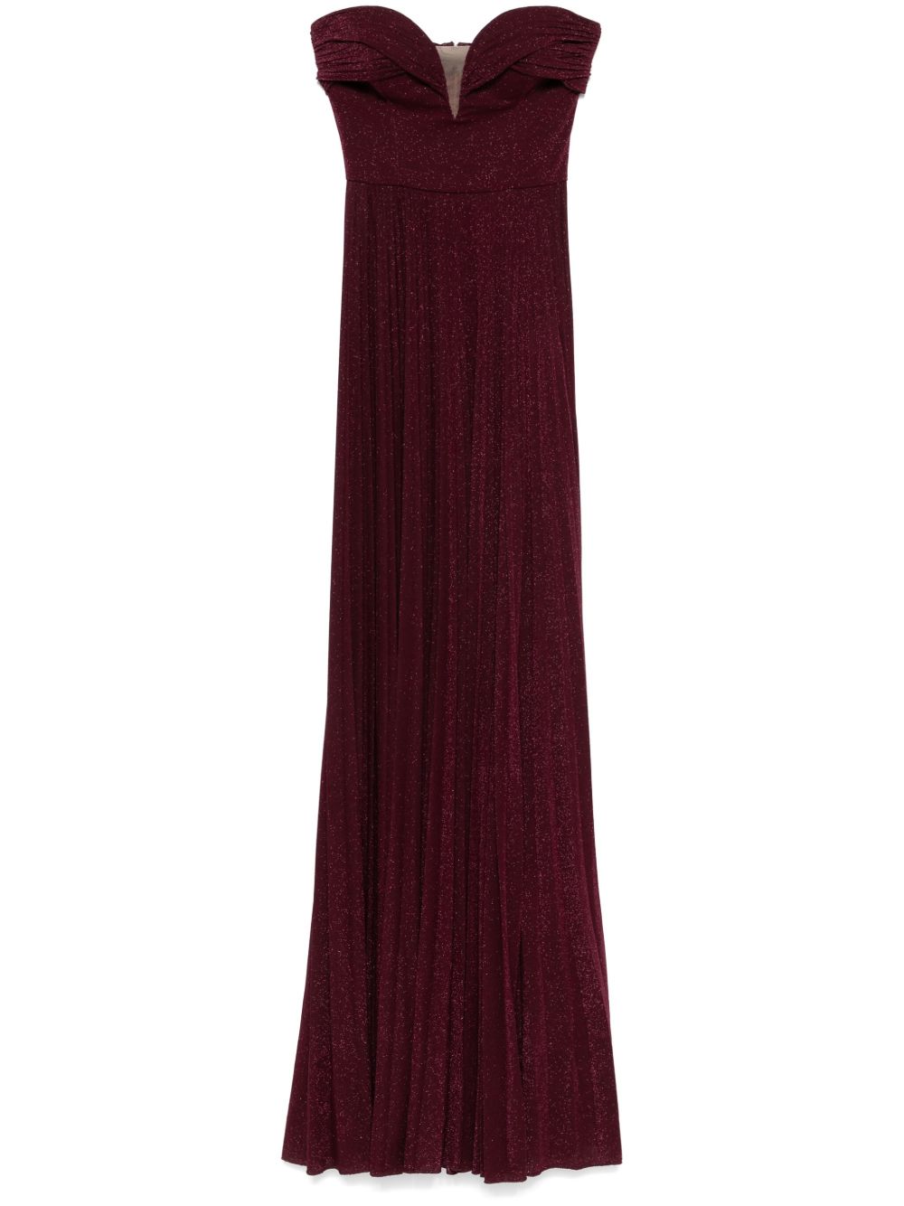 Elisabetta Franchi 细褶超长连衣裙 - 紫色