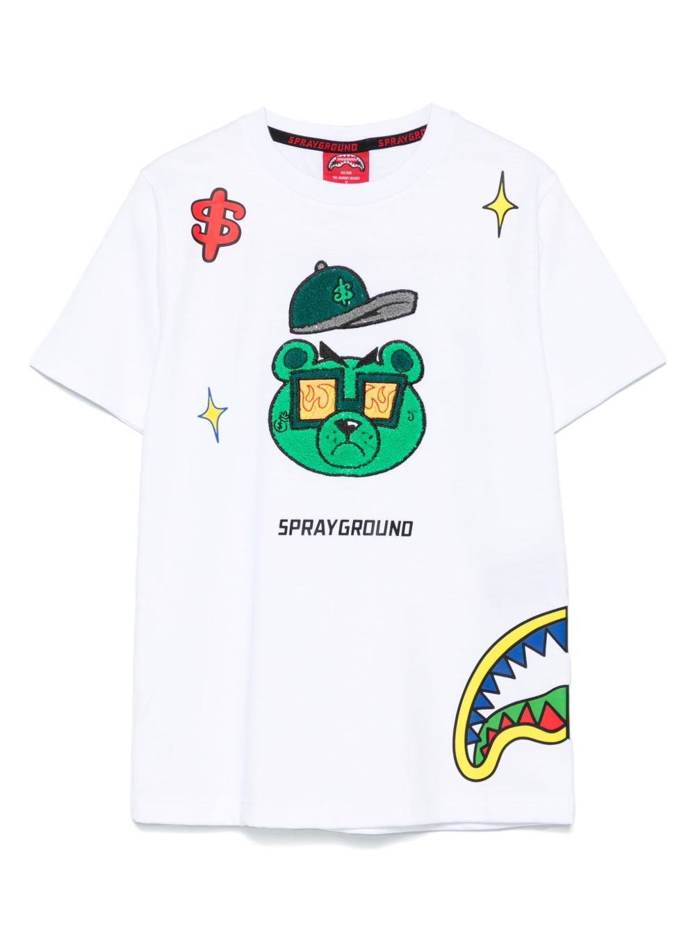 sprayground kid Money Bear Cut T恤 - 白色