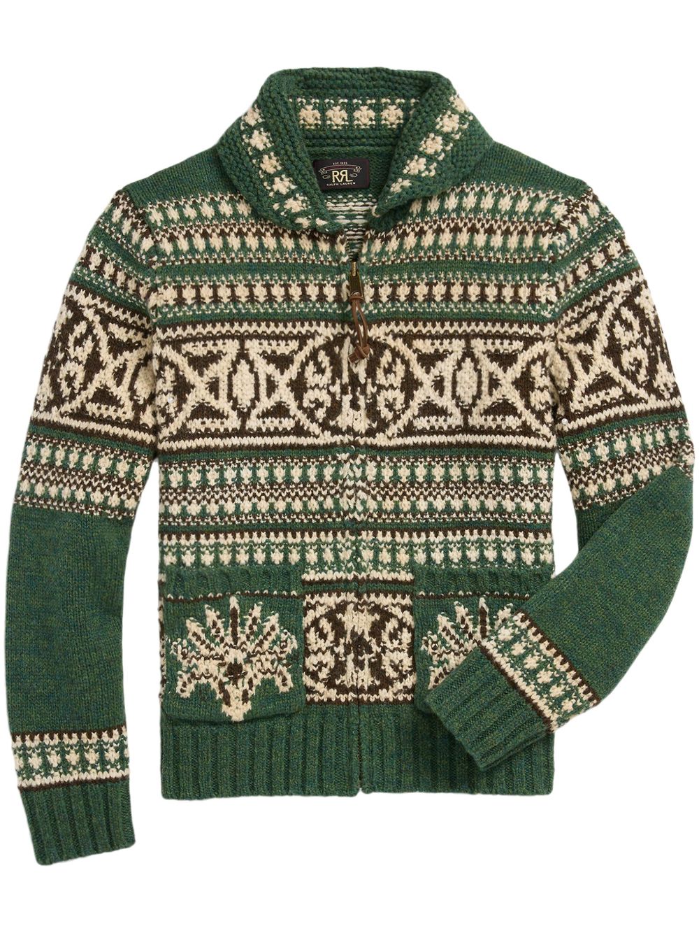 Ralph Lauren RRL 图案长袖开衫 - 绿色