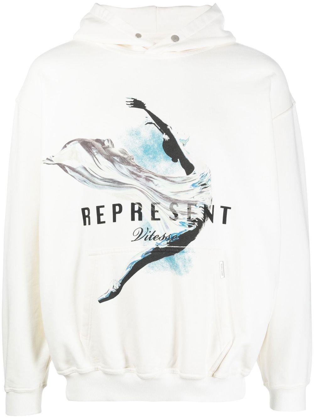 Represent 图案印花长袖连帽衫 - 白色