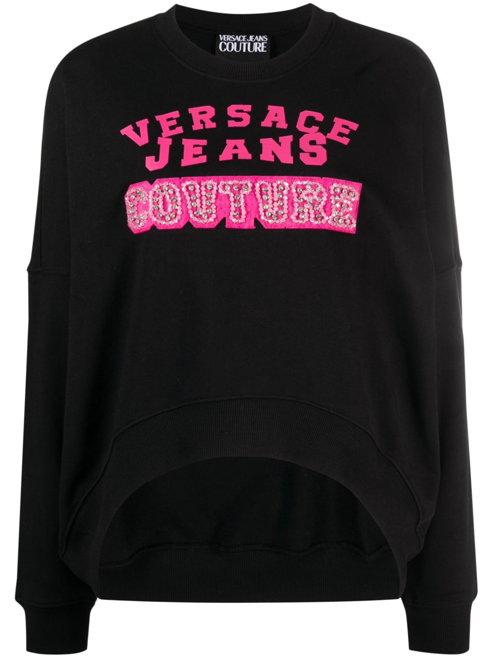 Versace Jeans Couture logo印花珠饰卫衣 - 黑色