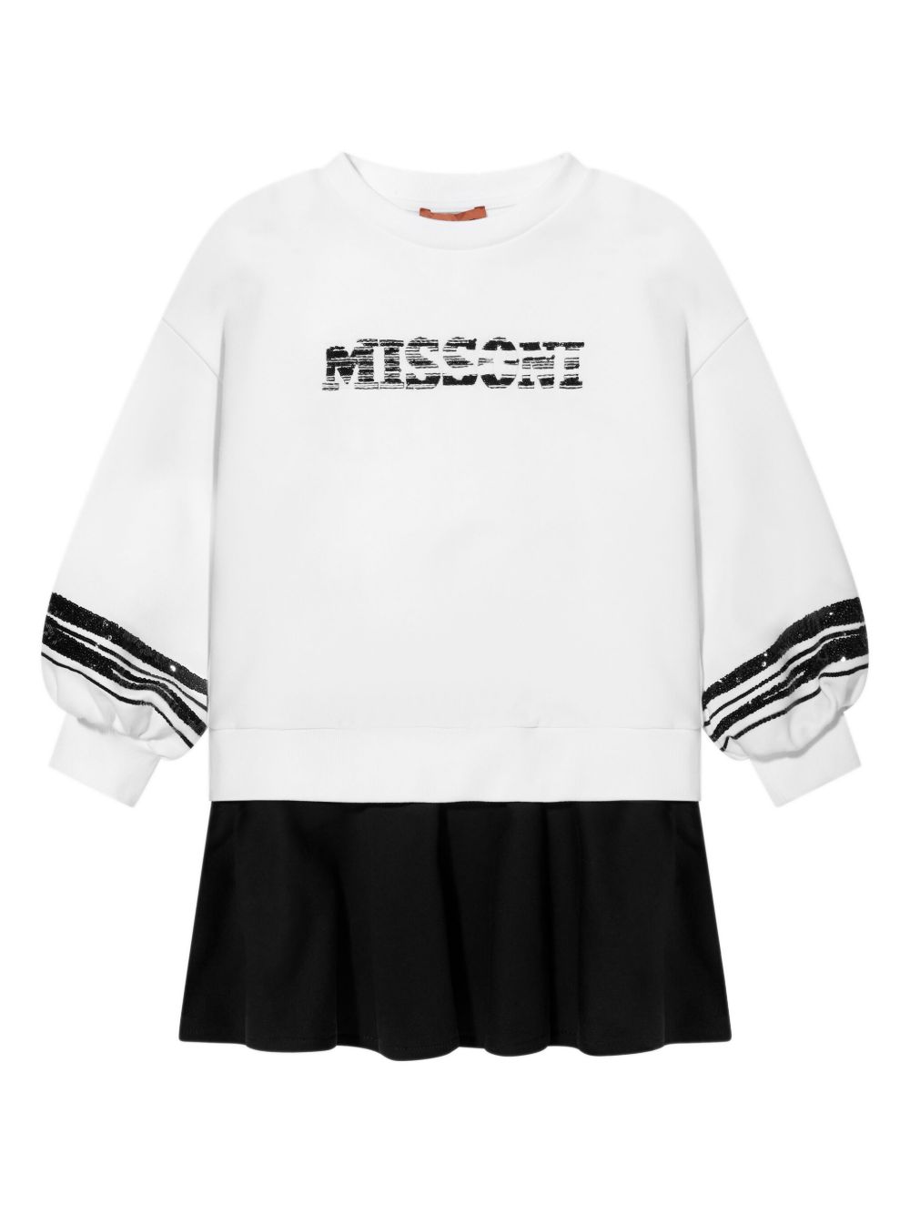 Missoni Kids logo缀饰分层式迷你连衣裙 - 白色