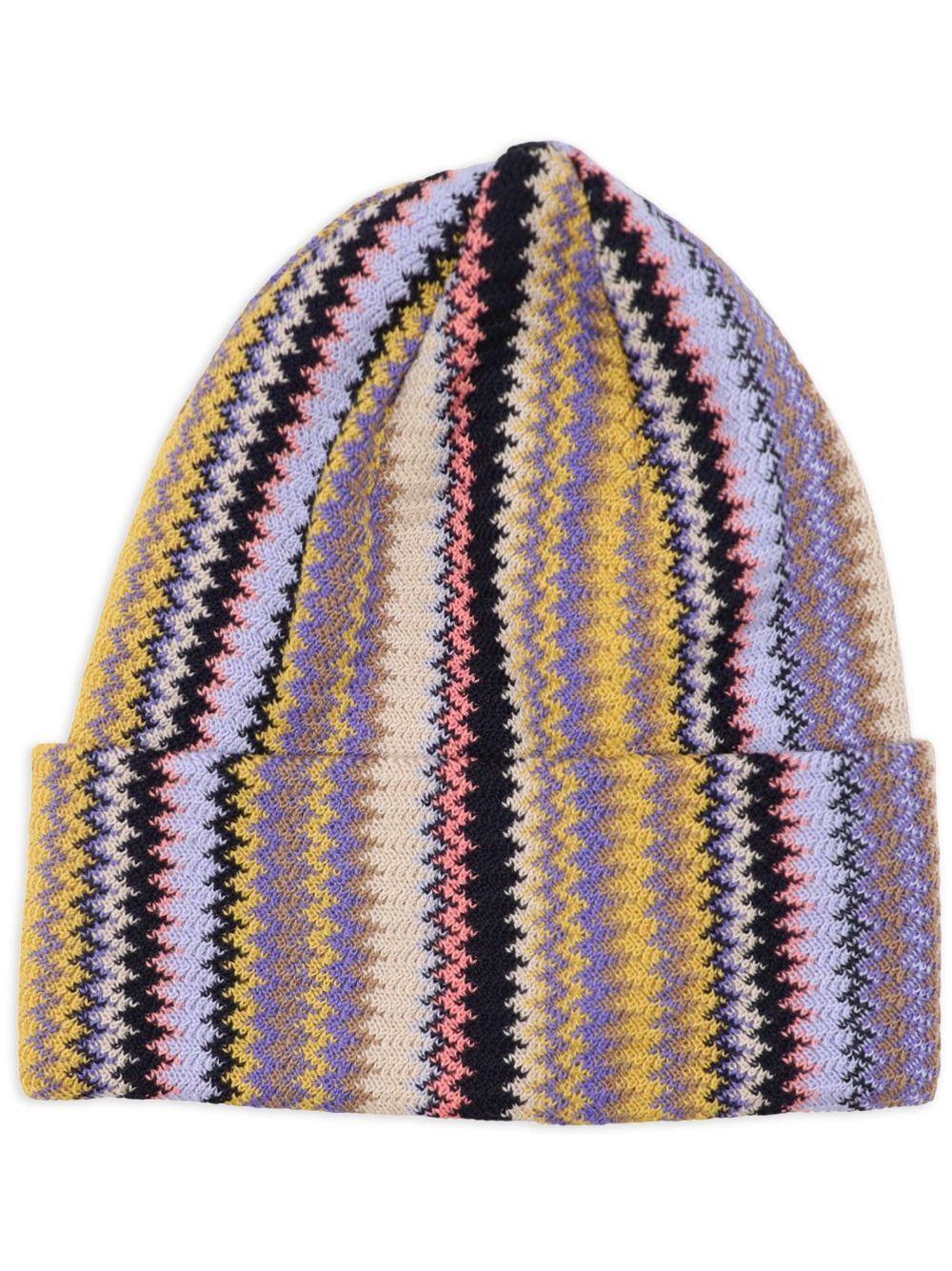 Missoni Z字形图案针织套头帽 - 蓝色