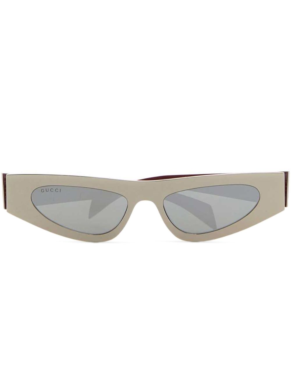Gucci Eyewear logo印花太阳眼镜 - 银色