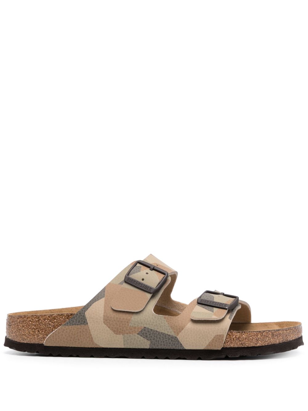 Birkenstock 抽象印花套穿式凉鞋 - 褐色