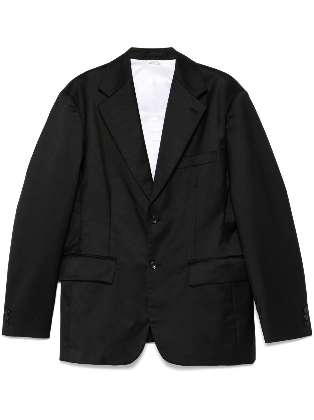 Comme des Garçons Homme Plus 斜纹布编织西装夹克 - 黑色