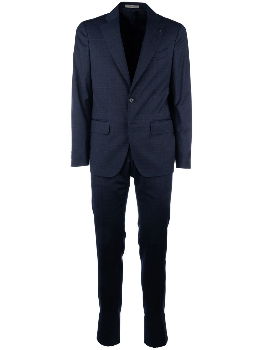 Corneliani 格纹西装夹克 - 蓝色