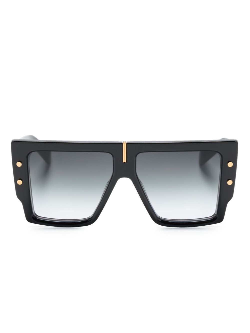 Balmain Eyewear 长方形框渐色太阳眼镜 - 黑色