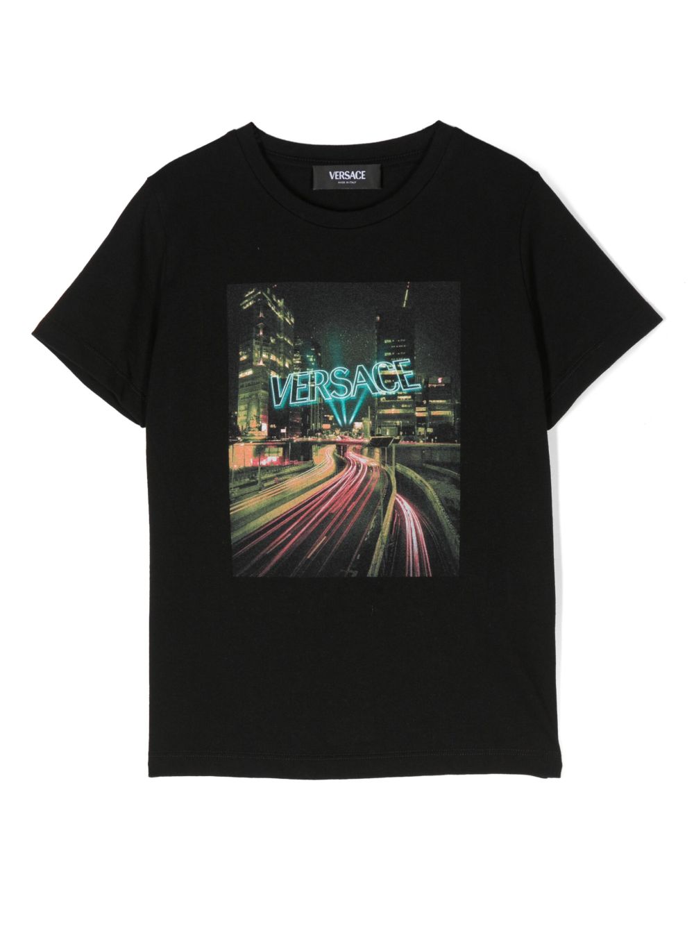 Versace Kids Blinding Lights 棉T恤 - 黑色