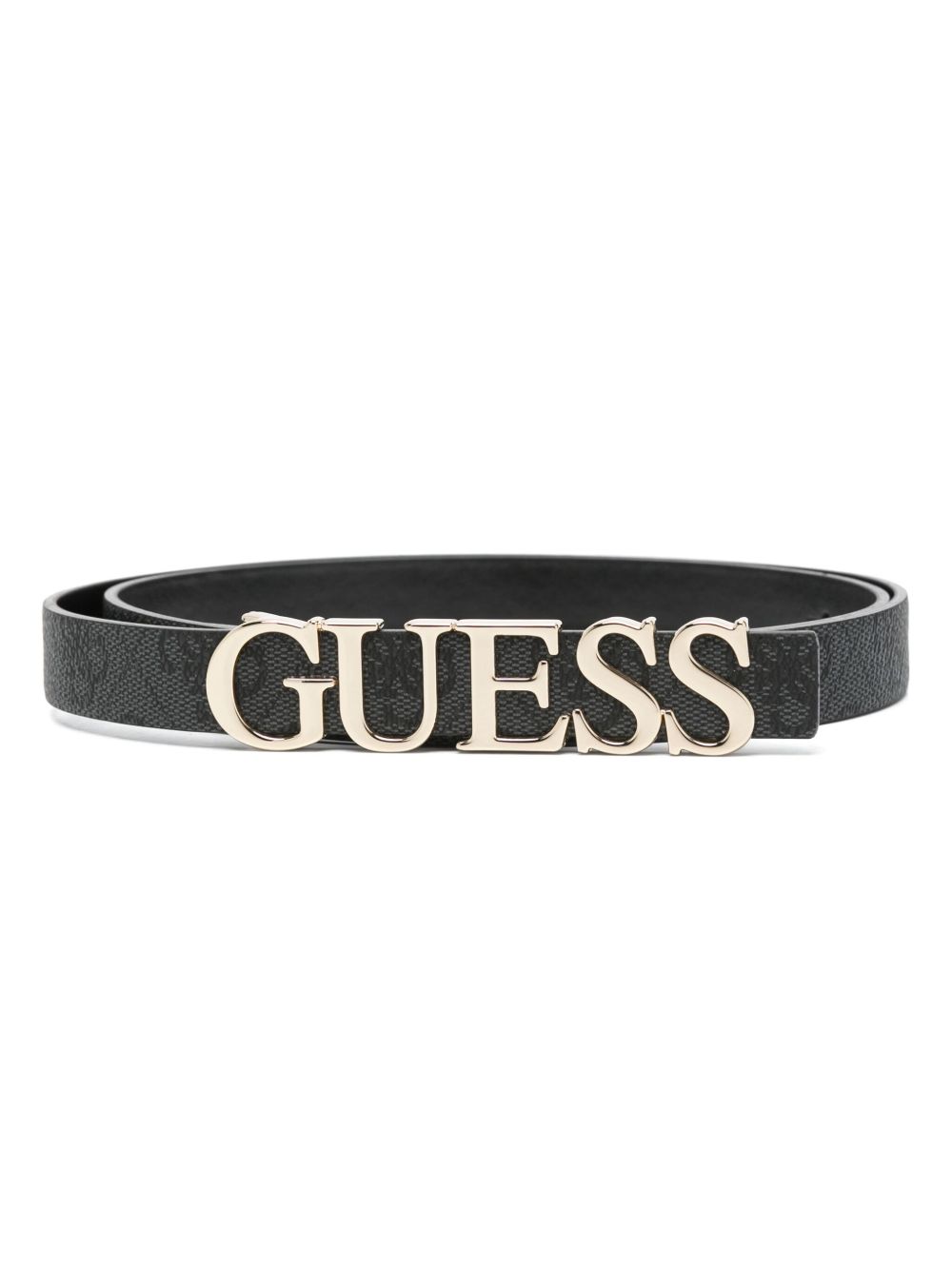 GUESS USA logo印花腰带 - 黑色