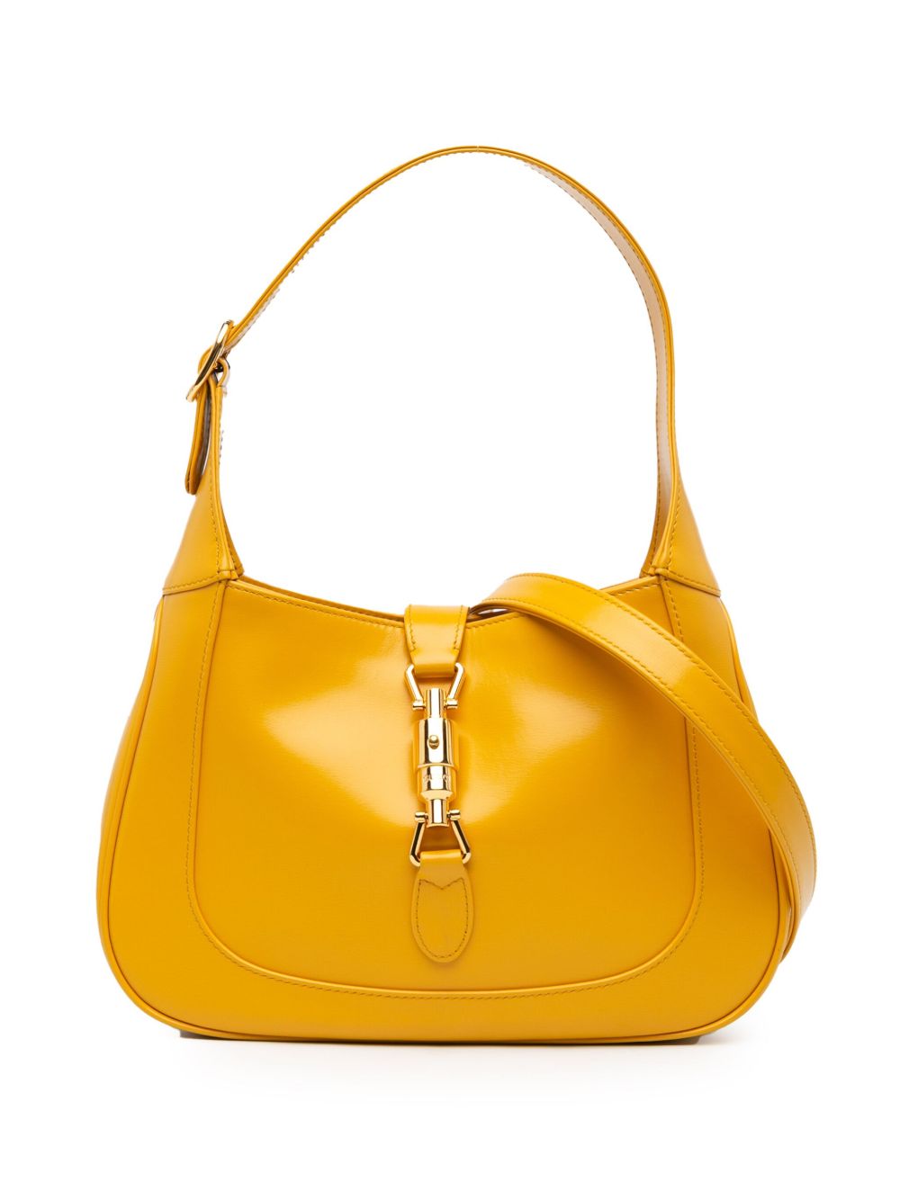 Gucci Pre-Owned Jackie 1961 系列皮质小号斜挎包（2016-2023年典藏款） - 黄色