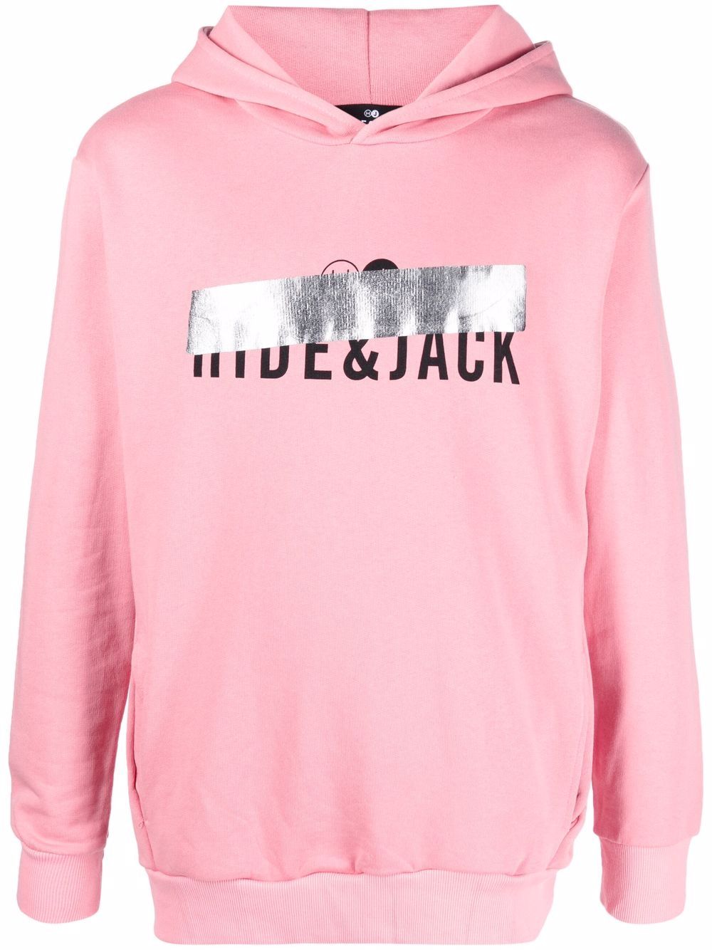Hide&Jack logo印花套头式连帽衫 - 粉色