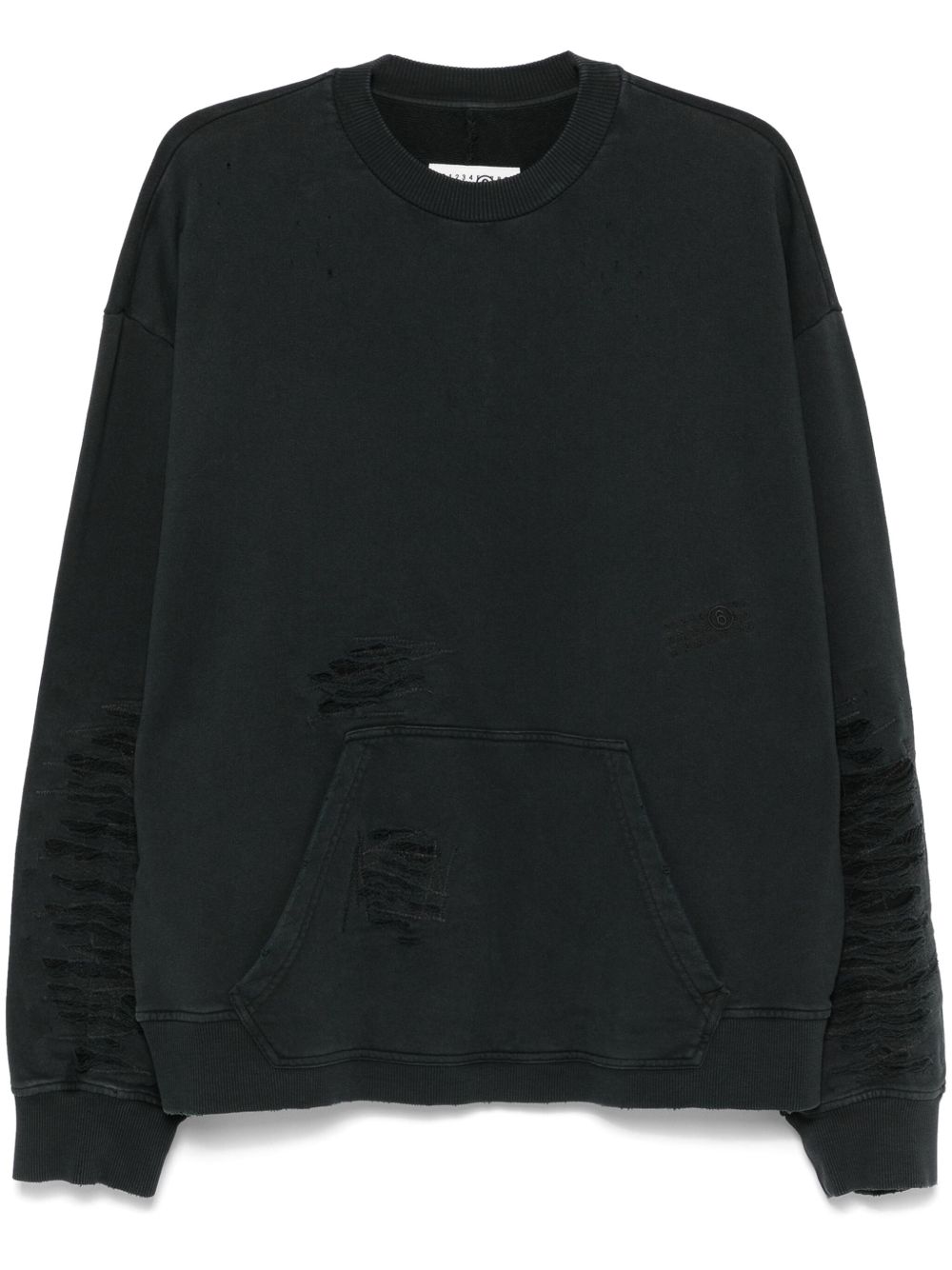 MM6 Maison Margiela 撕裂效果卫衣 - 灰色
