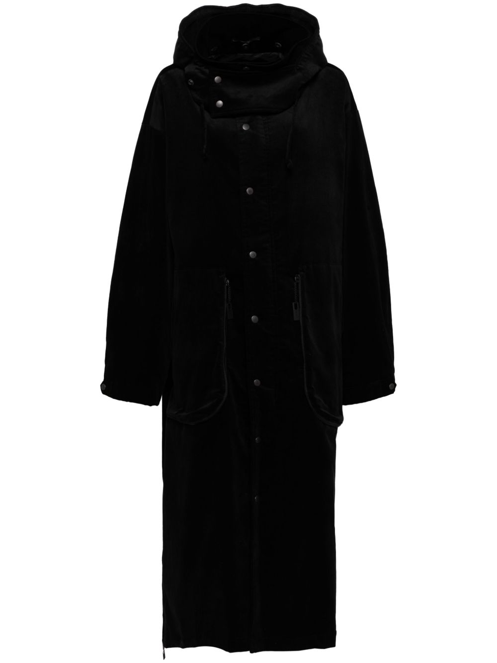 Yohji Yamamoto 连帽风衣 - 黑色