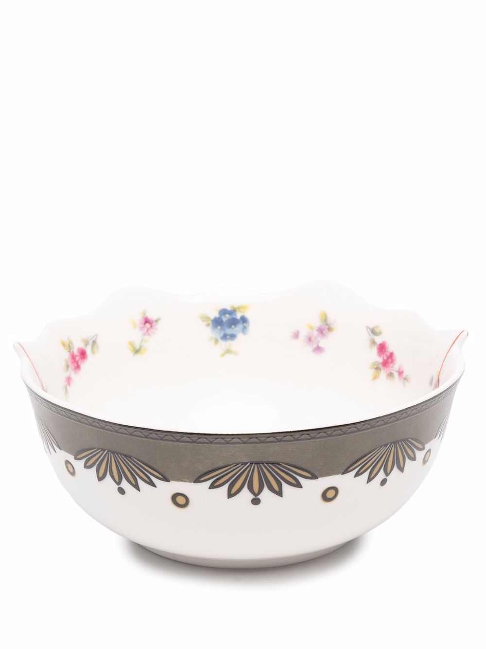Seletti 混搭设计对比印花餐碗 - 白色