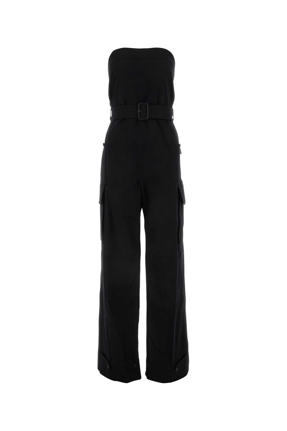 Saint Laurent 黑色斜纹布连体裤