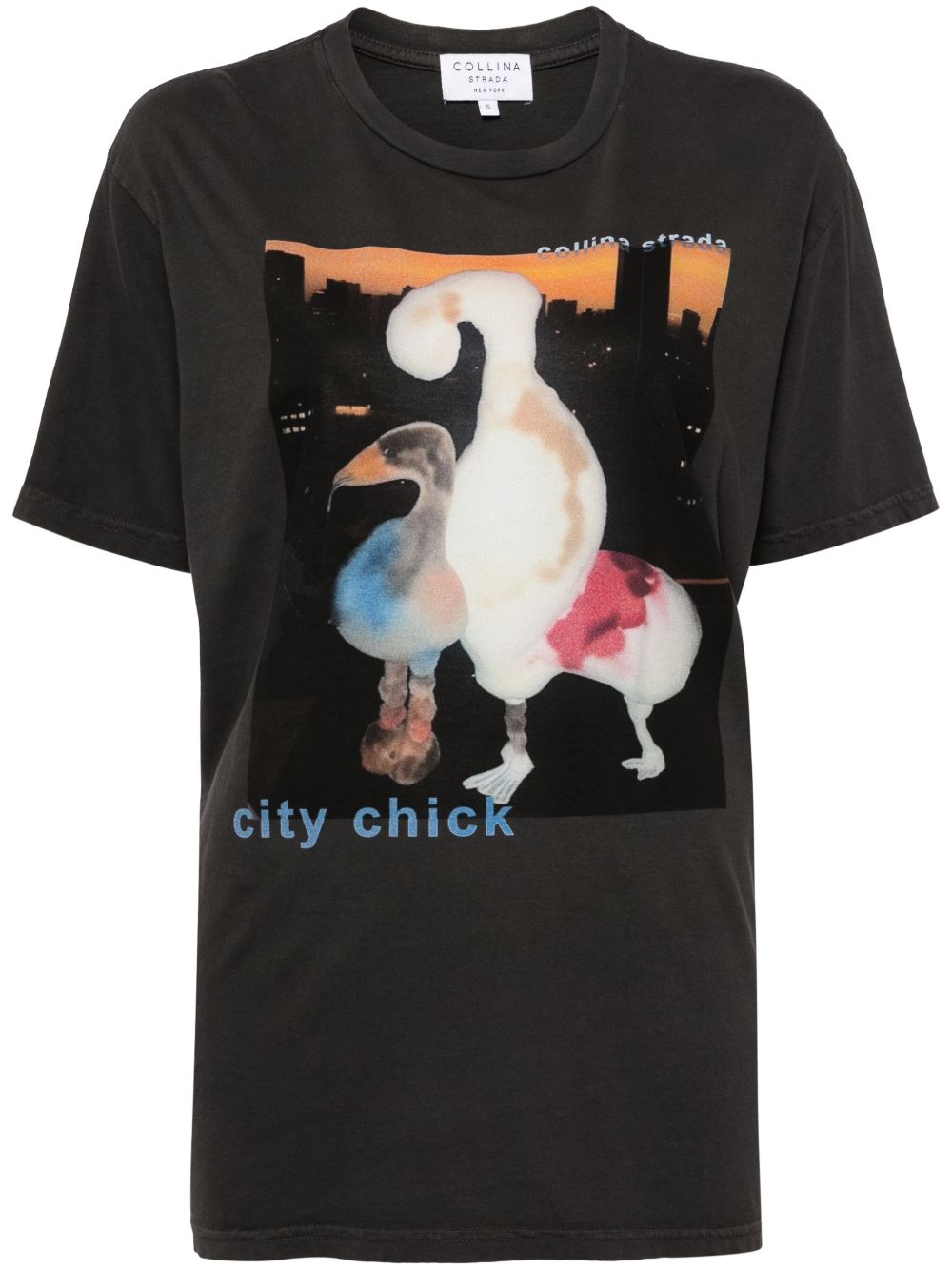 Collina Strada City Chick 印花T恤 - 黑色